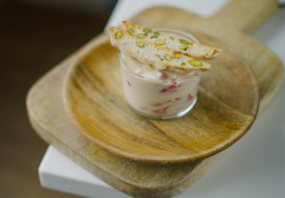 Recipe of the Week - Rhubarb Fool with Pistachio Biscotti