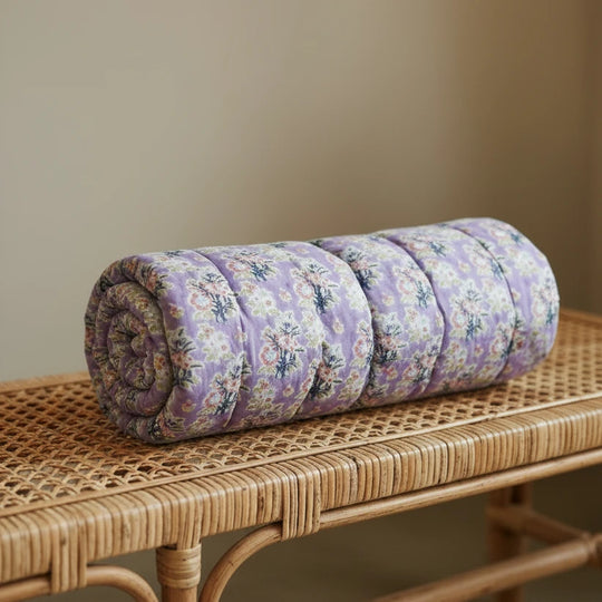 Pink & Blue Floral Bench Mattress