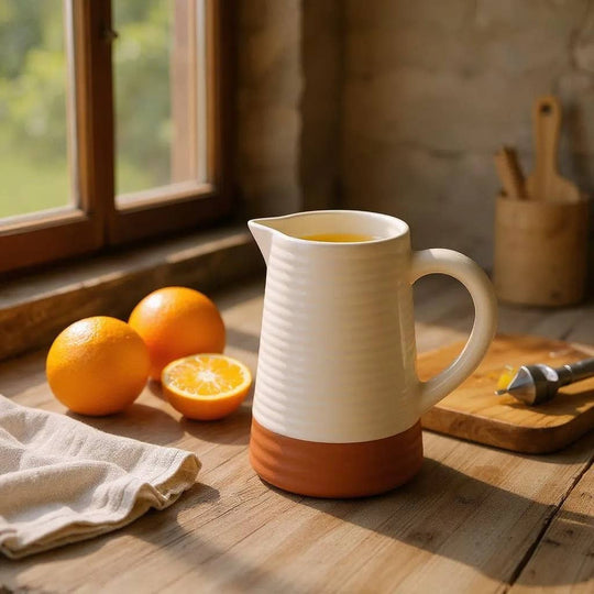 Terracotta Ribbed Jug