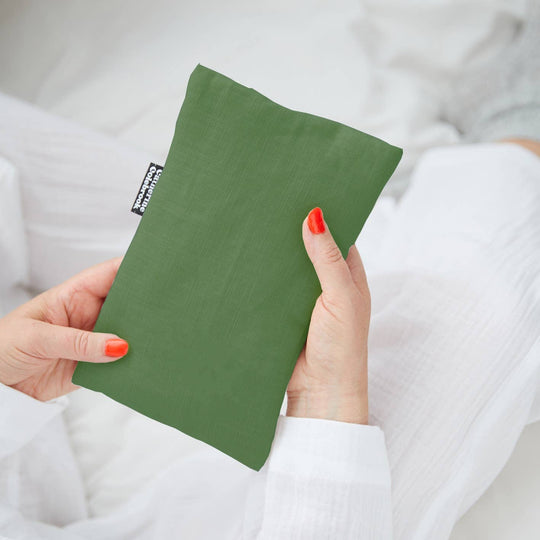 Green Linen Small Hot Water Bottle