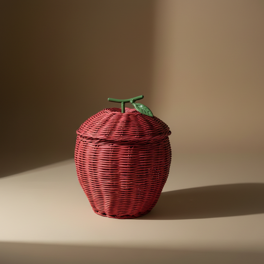 Apple-Shaped Basket with Lid