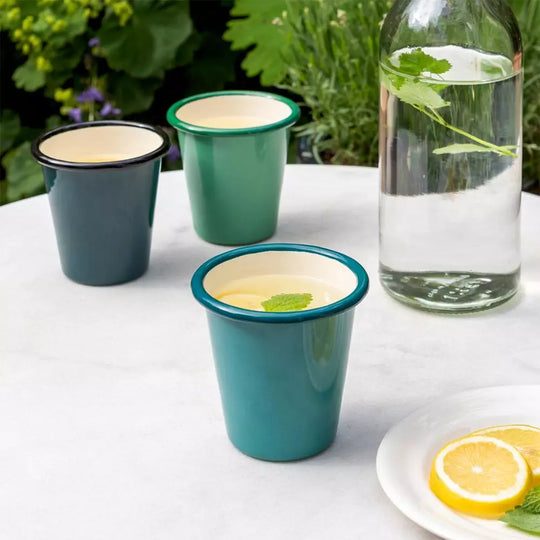 Coloured Enamel Tumblers (Pair)