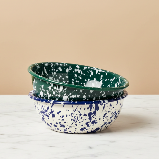 Splatter Enamel Salad Bowl