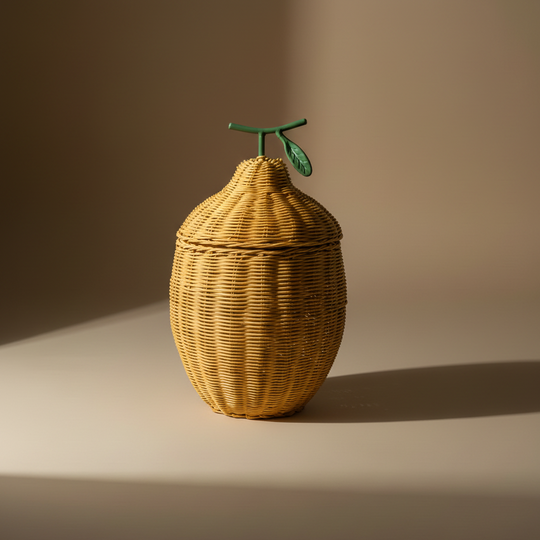 Lemon-Shaped Basket with Lid