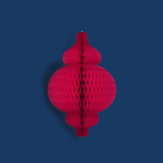 Honeycomb Tissue Ornament Red