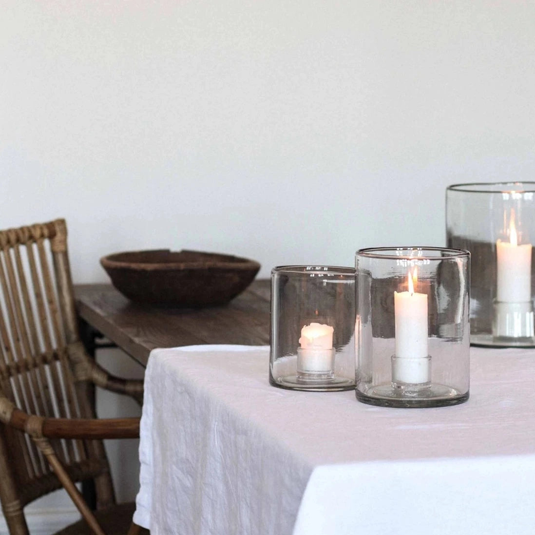 Luna glass candle holders