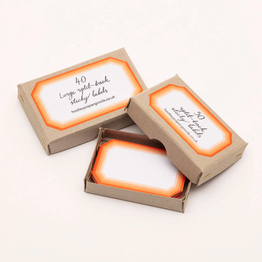 Small Geometric Orange Labels (pack of 50)