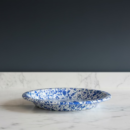 Enamel Splatterware Pie Dish