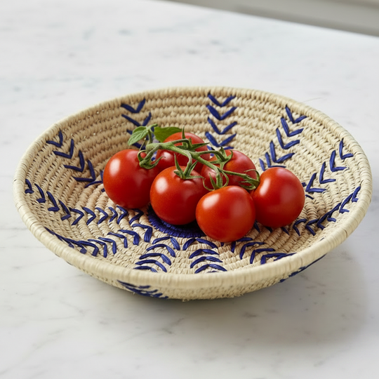 Blue Palm Flower Basket