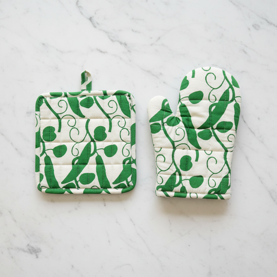 Peas Pot Holder and Glove