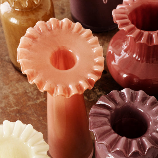 Ruffled Edge Glass Vases