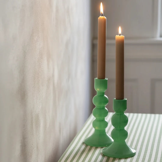 Milky Glass Candle Holders
