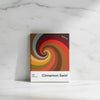 Ocelot Cinnamon Swirl chocolate packaging with colorful spiral design on a white background