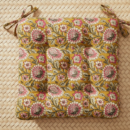 Patterned Cotton Chair Pad