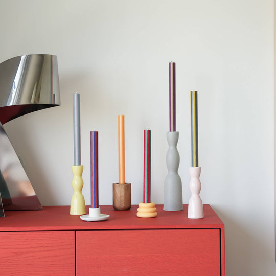 Stripe Dinner Candles