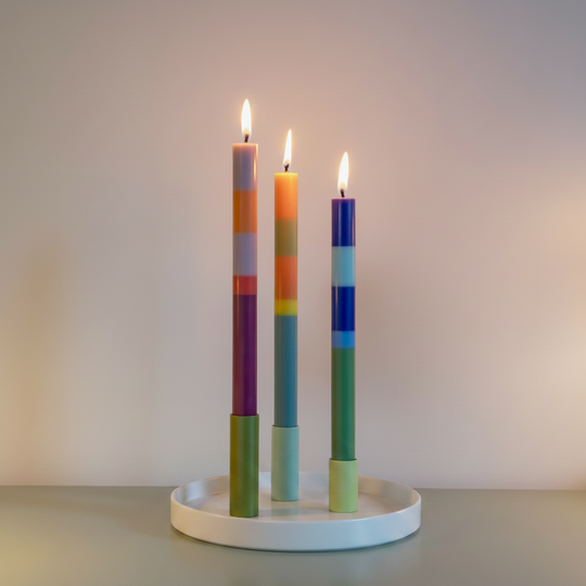 Venezia Colour Block Dinner Candles