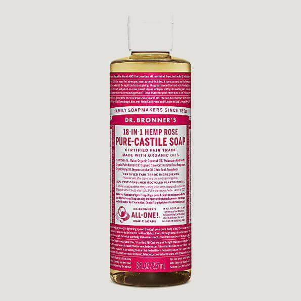 Dr. Bronner's Liquid Soaps-Home Accessories-Queenswood-Rose-237ml-Brassica Mercantile