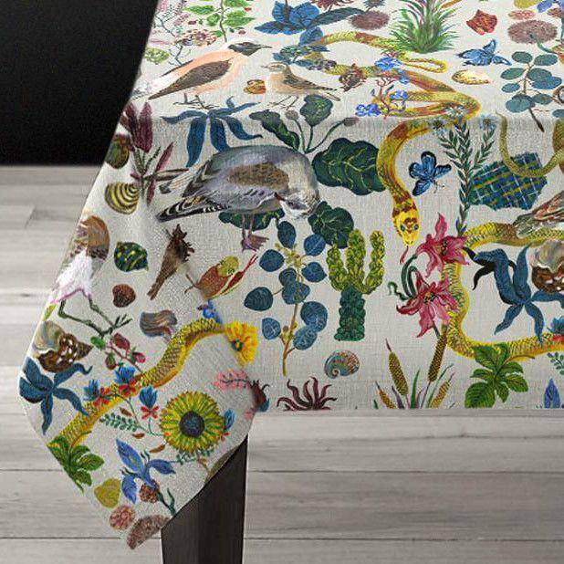 Nathalie Lété Birds In The Dunes Linens-Textiles-Avenida Home-Tablecloth-Brassica Mercantile