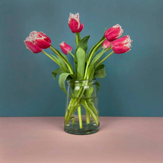 Green Glass Tulip Vase